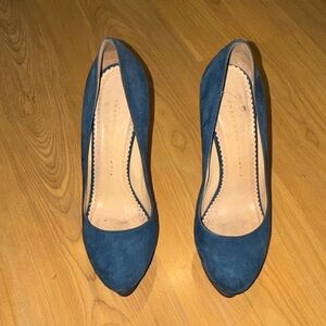Charlotte Olympia Blue Suede Pumps